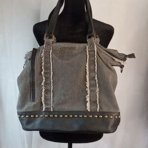 Steve Madden unisex canvas tote black and grey